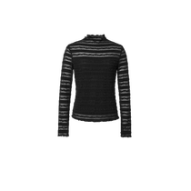 Disennis 2024 Autumn New Commuting Style Right Shoulder Slim Bottoming Shirt Long Sleeve Thin Lace Shirt for Women