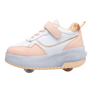 Girls' heelys shoes 2025 autumn and winter new children's flashing roller shoes sports shoes boys' double-wheel invisible skates