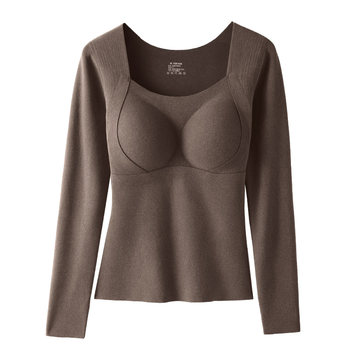 Mengbati autumn and winter warm vest with breast pad, women's velvet leggings top, women's