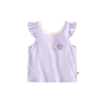 Girls Camisole Summer Wear 2024 New Childrens Sleeveless Top Baby Outerwear T-shirt Summer Thin Style