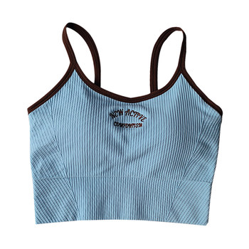 Spaghetti strap one-piece tank top sports bra