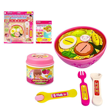 Toy girl baby play house simulation feeding ramen bear lunch box doll children eating feeder