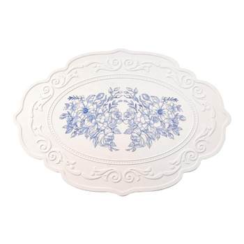 Relief printed silk flowers high-end silicone placemat