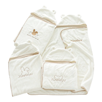 Baby bath towels water suction speed dry without dropping Mao beginner baby bath special with cap cloak neonatal maternity ward bag single