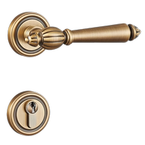 Ruigao indoor all-copper door lock French bedroom door handle silent double-open wooden door lock retro door split lock