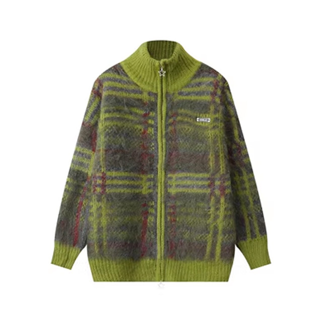 NECOYEP turtleneck zipper knit sweater jacket