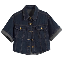 Retro fashion short-sleeved denim jacket for women summer new style with dress and cardigan short polo top
