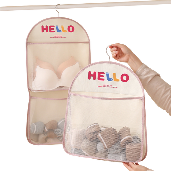 Socks storage bag underwear and underwear suspension net pocket dormitory wardrobe closet door and finish the storage artifact
