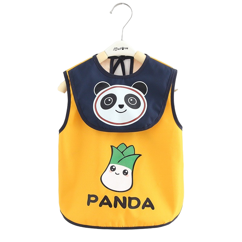 Vest-style waterproof no-wash smock bib with rice pocket