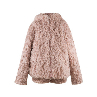 八盖pinky piggy 兔子警官 软糯粉色环保皮草外套套装高腰短裤