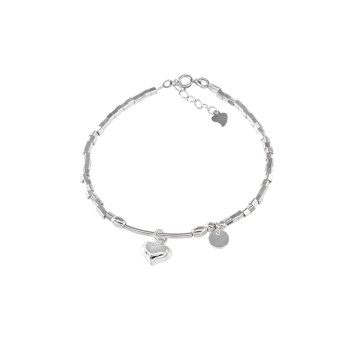 suzyacc kr light luxury niche design sterling silver love heartbreak ສາຍແຂນເງິນ 2024 new ins best friend bracelet