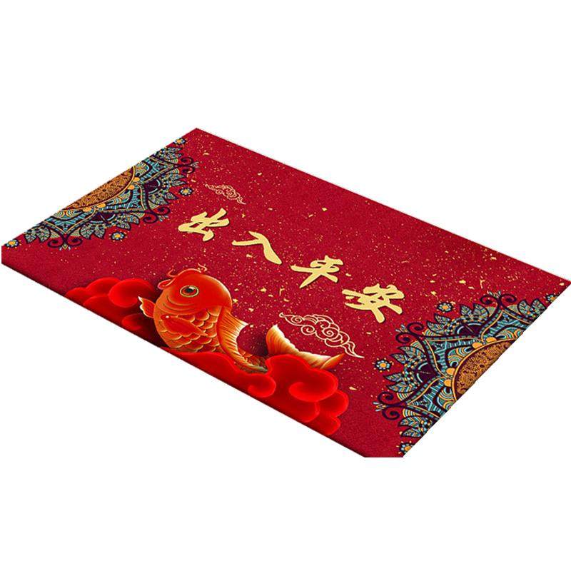 Chinese style floor mat entry door carpet red festive