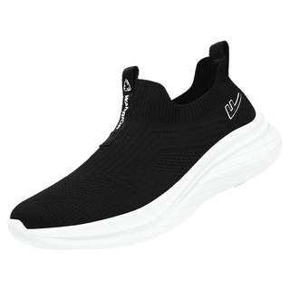 回力男鞋冬季飞织运动网面一脚蹬大码软底轻便跑步防臭无鞋带网鞋