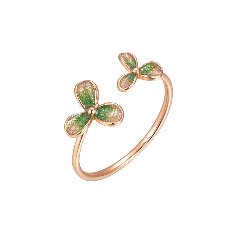 Ming brand jewelry 18K gold clover ring