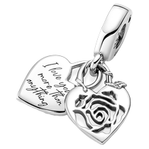 520 gifts] Pandora Pandora love with rose padlock pendant 925 silver girl diy string beads light lavish