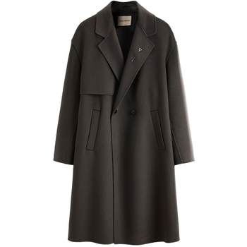 PEACEBIRD Men's Wool Jacket Casual Cashmere Mid-Length Lapel Woolen Coat for Men