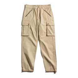Madden Workwear American Retro Pure Cotton Outdoor Sports Motorcycle Pants with Pockets Straight-Leg Casual Trousers for Men Spring and Winter