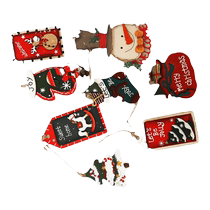 Acacia Christmas decorations Christmas tree wooden pendants painted diy letter scene decorations pendant accessories