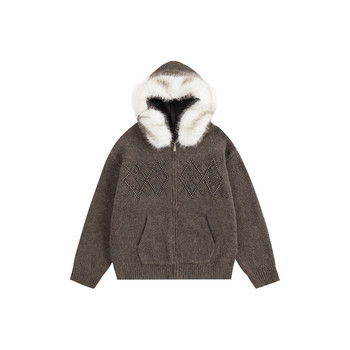 Atry fur collar sweater sweater for men and women cardigan jacket Atry fur collar sweater sweater for men and women cardigan jacket