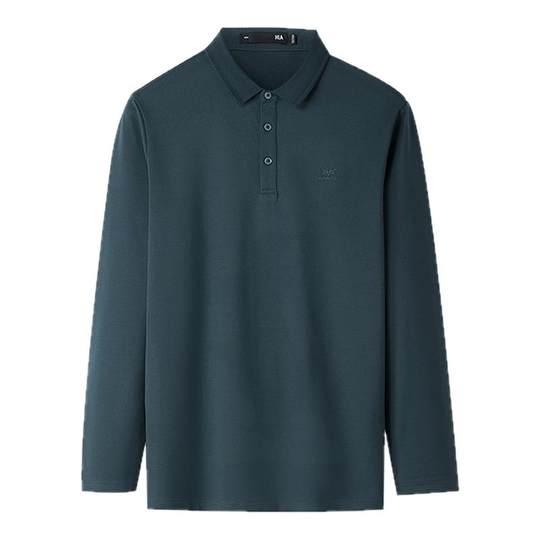 Hailan Home Lapel Print Long Sleeve POLO Men