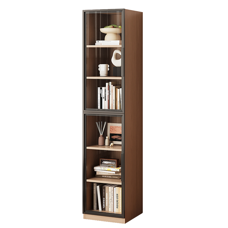 Aluminum bookcase glass door dustproof storage
