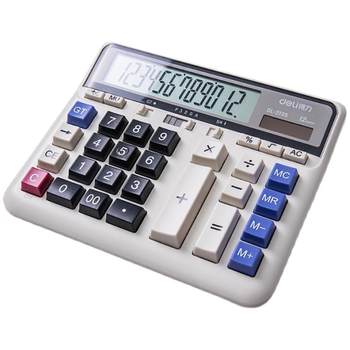 Calculator with big buttons and powerful dual power supply