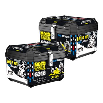 Large capacity motorcycle rear trunk non-aluminum alloy trunk scooter electric vehicle tool box universal trunk