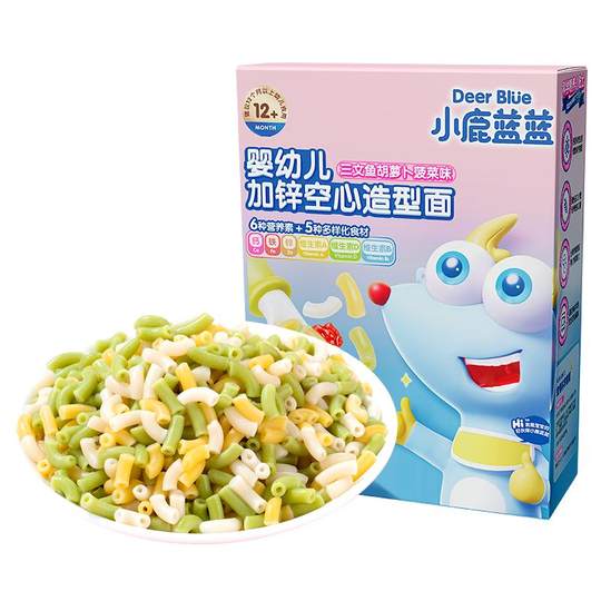 【小鹿蓝蓝_有机蝴蝶面造型意面】婴儿果蔬面条无添加盐宝宝辅食