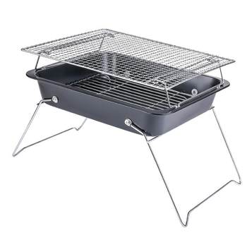 Portable folding barbecue grill for outdoor forest people