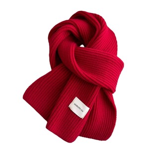 Blue Scarf 2025 New Model for Women, Winter Neck Warmer, Korean Style, Versatile, High-End Feel, Student Warm Gift, Red Neck Scarf for Men