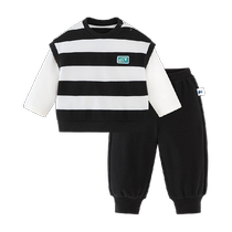 Mini Balabala boys and girls long-sleeved suit baby baby children spring and autumn holiday two-piece sweatshirt casual pants