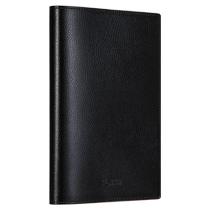 Deli New Sai business leather-covered A5 note-taking essential black leather-covered notebook brown office-specific notepad advanced simple thickened meeting records multi-functional contrasting color can be spread flat record book