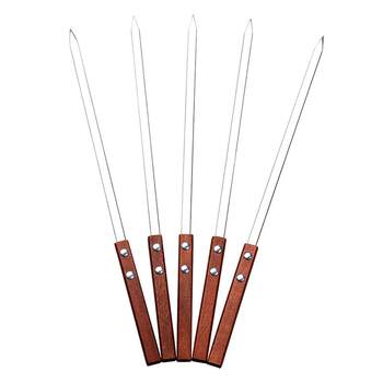 ຂະຫນາດໃຫຍ່ດ້ານນ້ໍາມັນ skewer ສະແຕນເລດກວ້າງແລະຫນາໄມ້ຈັບສີ່ຫລ່ຽມຈັບ barbecue skewer ການຄ້າຂະຫນາດໃຫຍ່ skewer flat skewer ເຄື່ອງມື barbecue
