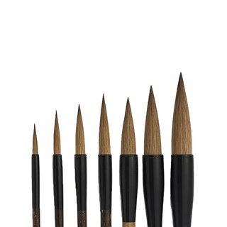 Gold clay brush wolf hair brush set