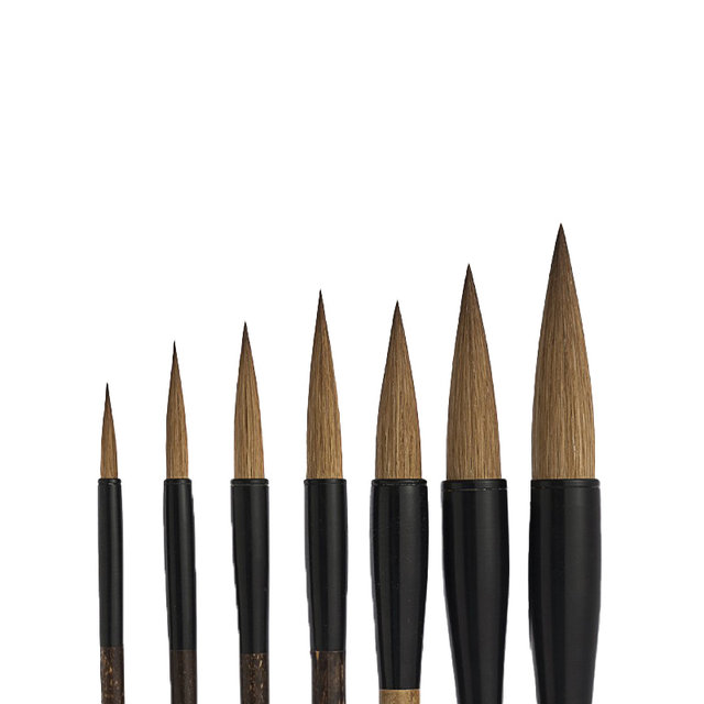 Gold clay brush wolf hair brush set