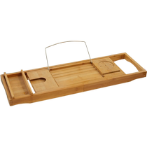 Bathtub storage rack bathroom bathroom bath storage rack bamboo retractable flat partition tray bracket