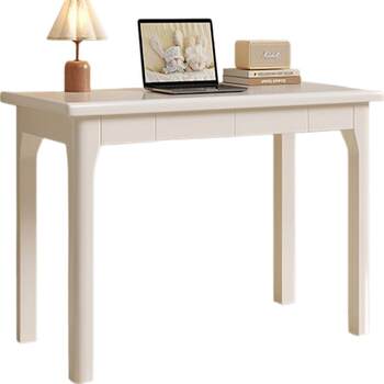 Cream solid wood white desk workbench office