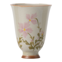Plant gray hand-painted ceramic scent cup master cup kung fu tea set tea cup tea cup household tea cup single cup