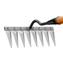 Weeding Tool Manganese Steel Harrowing Nine Teeth Nails Harrowing Ground Pine Earth Iron Rake Multifunction Tooth Harrowing Peanuts Rake Vegetable Farm Furniture