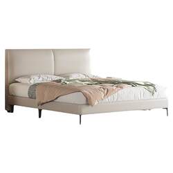 Xilinmen Modern Minimalist Master Bedroom Large Leather Bed, Double Bed for Master Bedroom, Wedding Bed, Xueshan
