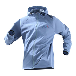 运动跑步外套男款骑行风衣2025秋冬季训练速干户外连帽衣晨跑健身