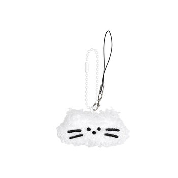 Korean livework cute mini cat wool roll pendant airpods mobile phone hanging chain ins women's bag accessories