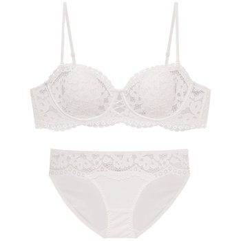 Thin shoulder strap bra for women, large breasts, small breasts, french style sexy lace breathable rabbit ears bra set