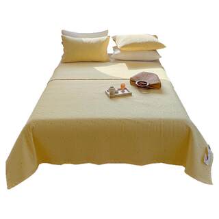 可定制双面两用纯棉夹棉床盖三件套防滑可机洗多功能榻榻米床单