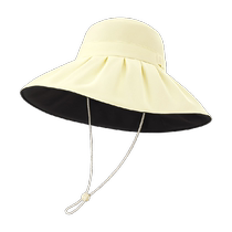Banana shell fisherman sun hat for women BM50724 velvet black plastic fisherman hat with extra large brim summer UV protection