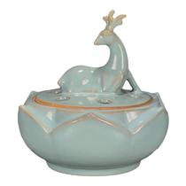 Antique porcelain from the five famous kilns of the Song Dynasty Ruci from the Song Dynasty a royal lotus and sika deer incense burner from Qingliang Temple an old object