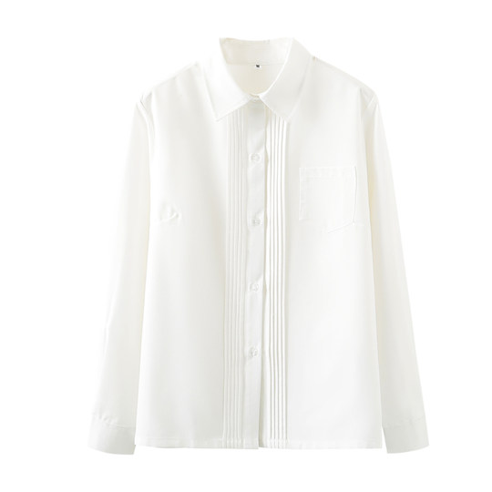 Original long-sleeved student shirt with accordion pleat