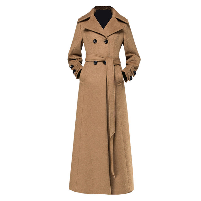 Cashmere Coat Women's Long Camel Thickened Woolen Jacket