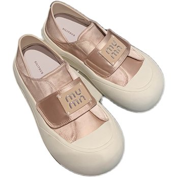 Summer Qinghe Amiu doll sneakers headers for women thick-soled satin and Velcro casual shoes