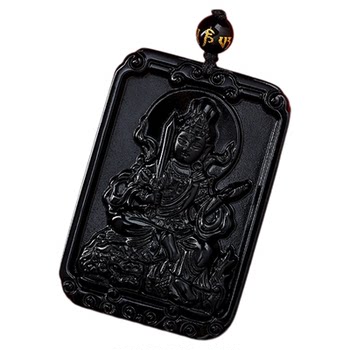 Natural obsidian pendant